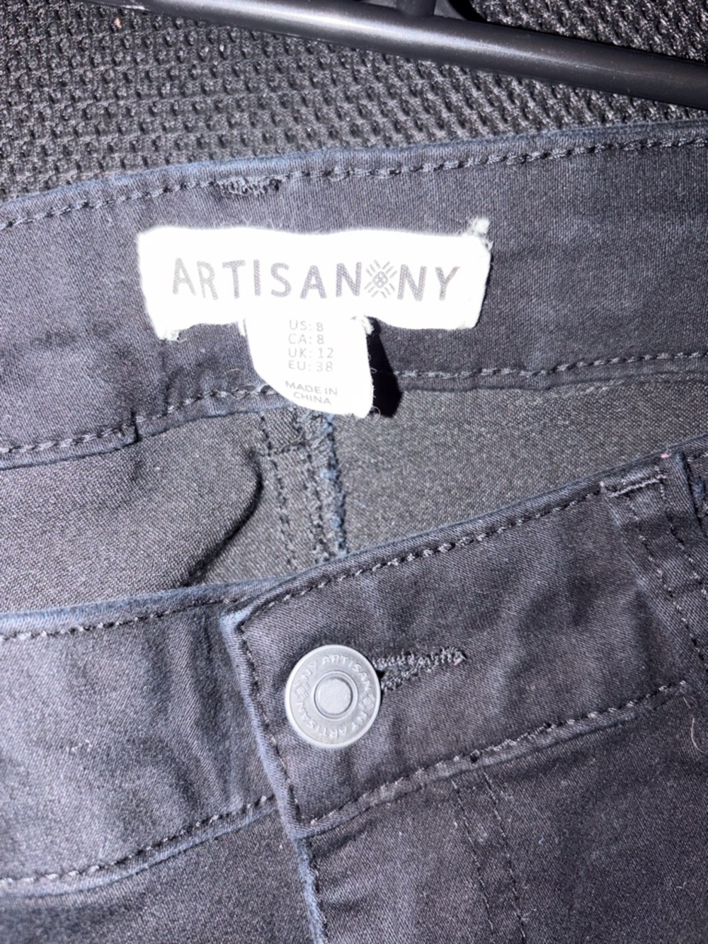 Artisan NY Black Straight Leg Jeans with Branded Button